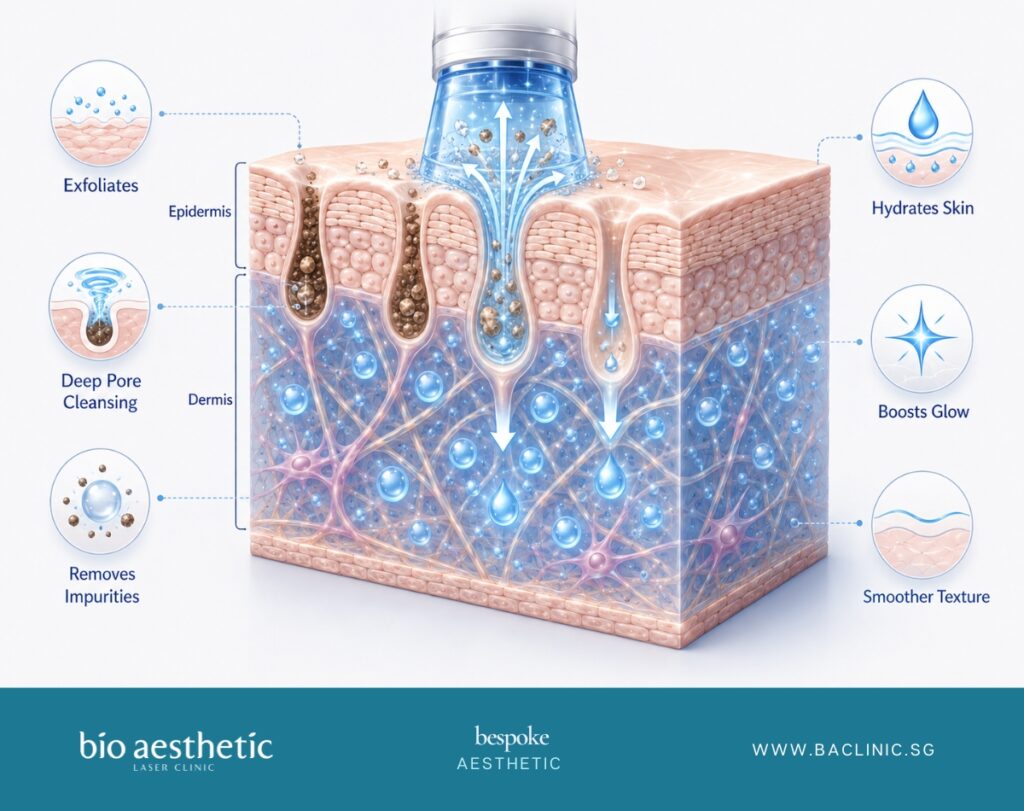 How HydraFacial is selected for oily skin blackheads pores and hydration at Bio Aesthetic Medispa Singapore