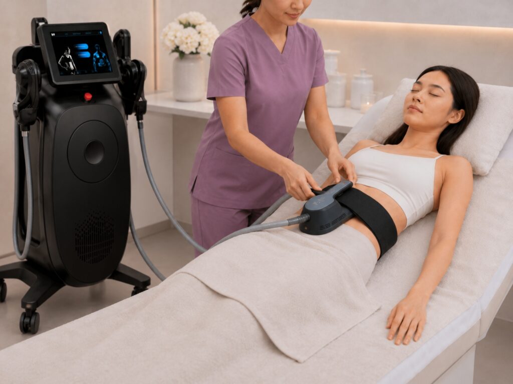 Muscle Tone RF Magnetic Singapore consultation for RF body toning and sculpting
