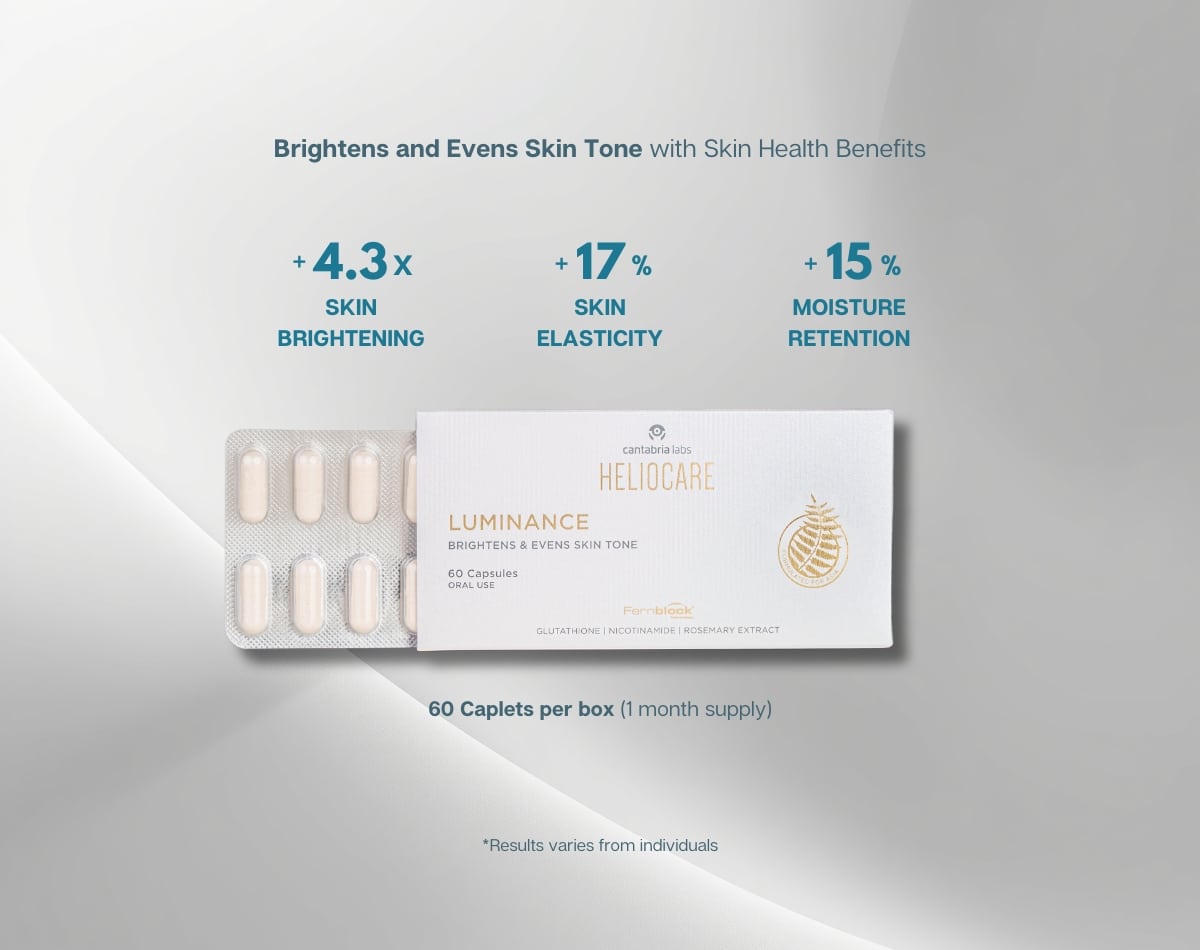 Heliocare Luminance box and capsules for daily radiance support