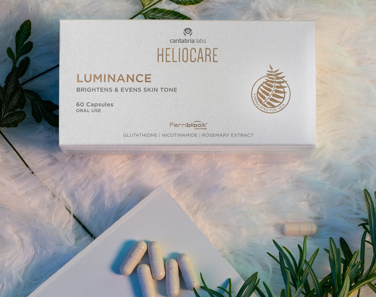 Heliocare Luminance daily oral supplement routine in Singapore